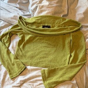 Cider Olive Off-the-Shoulder Sweater